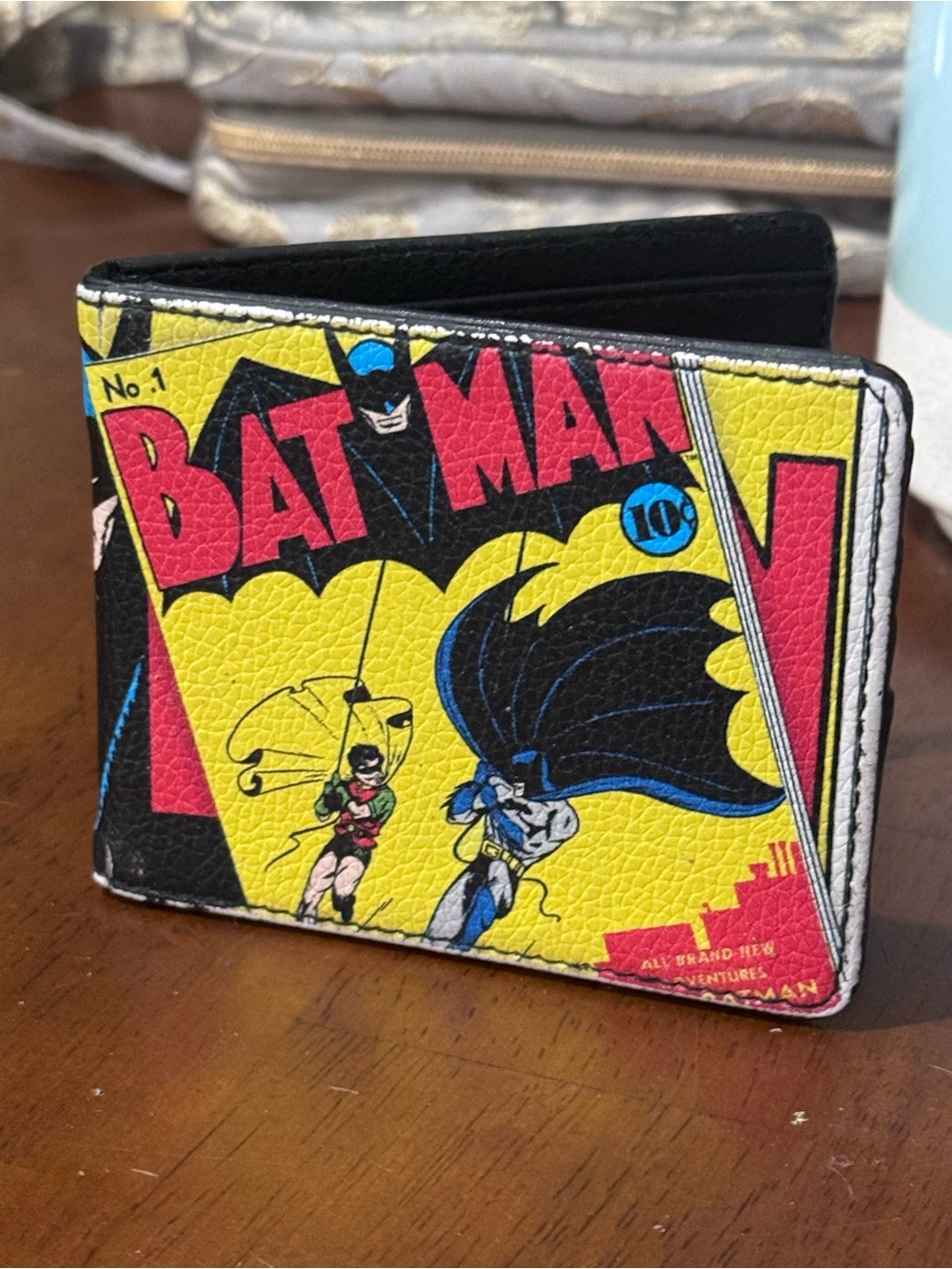DC Comics Comic Batman Art Wallet - Red, Black, Yellow nwot